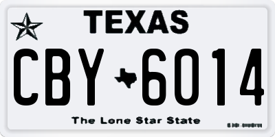 TX license plate CBY6014