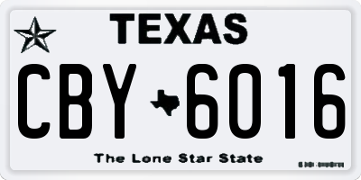 TX license plate CBY6016