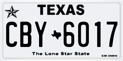 TX license plate CBY6017