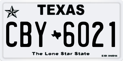 TX license plate CBY6021