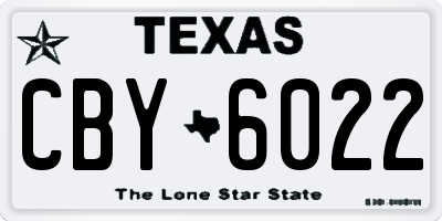 TX license plate CBY6022
