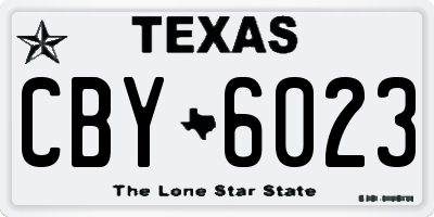 TX license plate CBY6023
