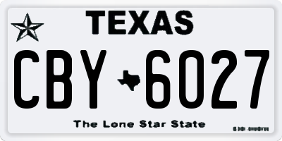 TX license plate CBY6027