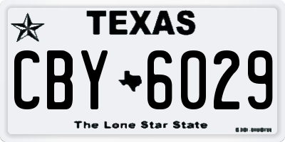 TX license plate CBY6029