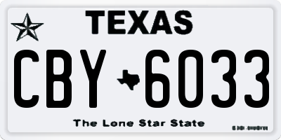 TX license plate CBY6033