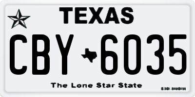 TX license plate CBY6035