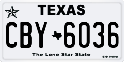TX license plate CBY6036