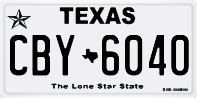 TX license plate CBY6040