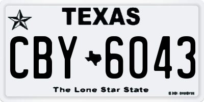 TX license plate CBY6043