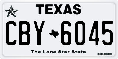TX license plate CBY6045