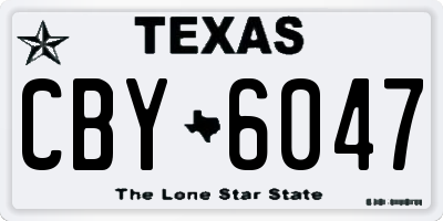 TX license plate CBY6047