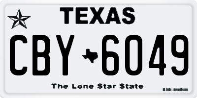 TX license plate CBY6049