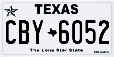TX license plate CBY6052