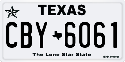 TX license plate CBY6061