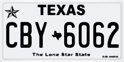 TX license plate CBY6062