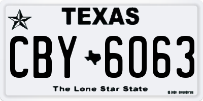 TX license plate CBY6063
