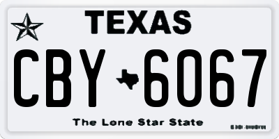 TX license plate CBY6067