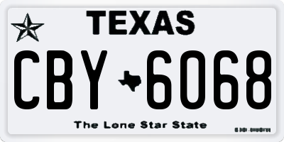 TX license plate CBY6068