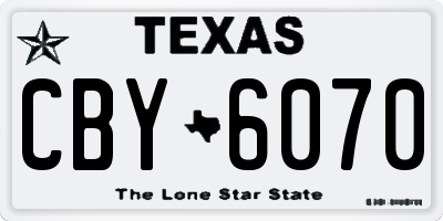 TX license plate CBY6070