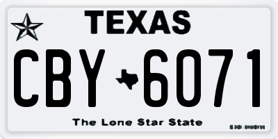 TX license plate CBY6071