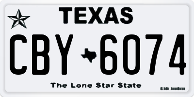 TX license plate CBY6074