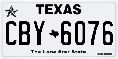 TX license plate CBY6076