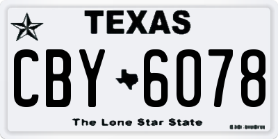 TX license plate CBY6078