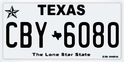 TX license plate CBY6080