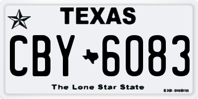 TX license plate CBY6083