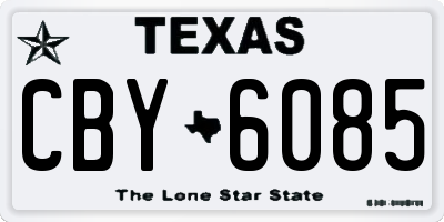 TX license plate CBY6085
