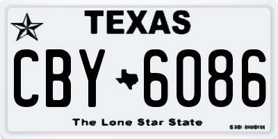 TX license plate CBY6086