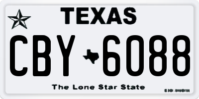 TX license plate CBY6088