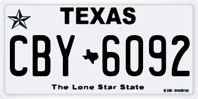 TX license plate CBY6092