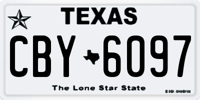 TX license plate CBY6097