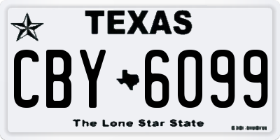 TX license plate CBY6099
