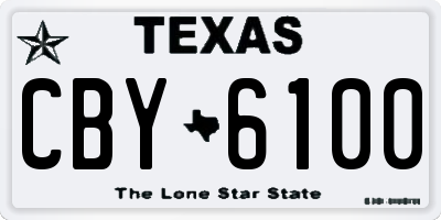 TX license plate CBY6100