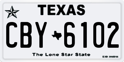 TX license plate CBY6102