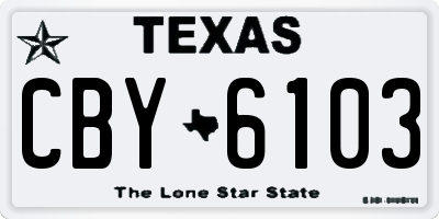 TX license plate CBY6103