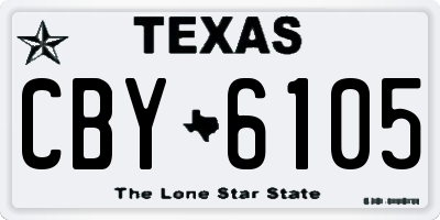 TX license plate CBY6105