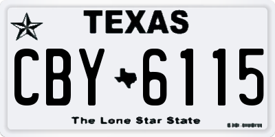 TX license plate CBY6115