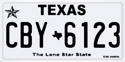 TX license plate CBY6123