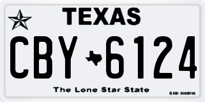 TX license plate CBY6124