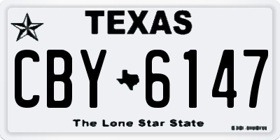 TX license plate CBY6147