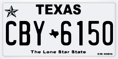 TX license plate CBY6150