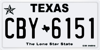 TX license plate CBY6151