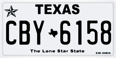 TX license plate CBY6158