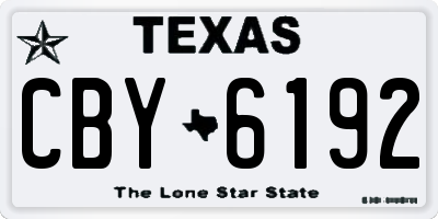TX license plate CBY6192