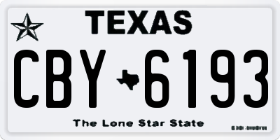 TX license plate CBY6193