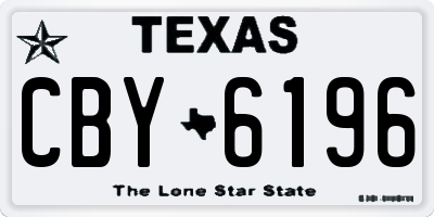 TX license plate CBY6196