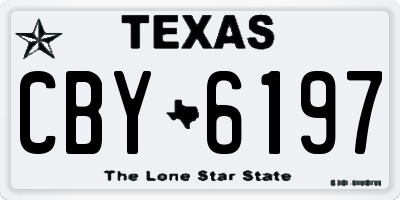 TX license plate CBY6197